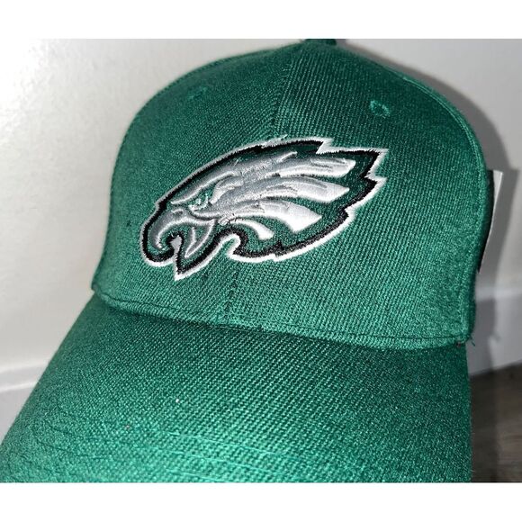 Vintage 90s Philadelphia Eagles Embroidered Green Adjustable Hat Cap Logo NWT - Picture 2 of 8